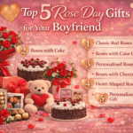 Top 5 Rose Day gifts for your boyfriend including roses, chocolates, and personalized romantic surprises