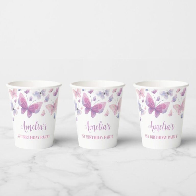 custom Butterfly paper cups